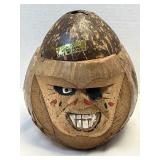 Hand Carved Coconut Shell 8" High Souvenir Pirate