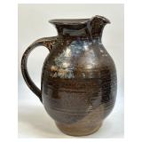 Handmade Pottery Pitcher Signed 8.5ï¿½ High