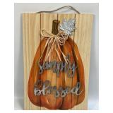 Simply Blessed Pumpkin Sign on Wooden Board 15ï¿½T
