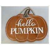 Hello Pumpkin Fall Decor Harvest Basket Sign 14ï¿½