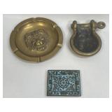 (H) Assorted Brass  Ashtrays as Shown