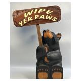 (G) Big Sky Bears Wooden Wipe Yer Paws Black Bear