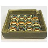 (H) Vintage Ceramic Ashtray With Colorful Design