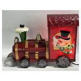 (B) Christmas Train Lamp Metal and Glass  with