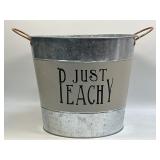 (E) Just Peachy Double Handled Metal Basket  13ï¿½