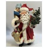 (B) Vintage Style Resin and Fabric Mache Santa