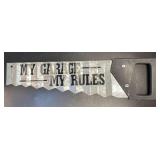 My Garage My Rules Metal and Wood Sign Saw Shape