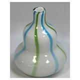 (B) Vintage Murano Style Art Glass Vase - Striped