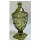 (B) Heisey Imperial Ipswich 10" Tall Footed Green