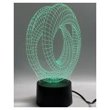 3D Illusion Night Light Spiral Desk Lamp Works