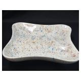 (H) Vintage Brown and Blue Confetti Glaze Ceramic