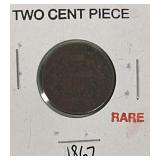 (SC) 1867 Two Cent Piece as Pictured