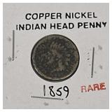 (SC) 1859 Copper Nickel Indian Head Penny as