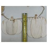 White Wood Pumpkin Garland 5ft on Jute