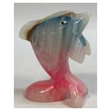 (B) Dolphin Figurine Stone Carving Multicolor