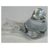 (B) Art Glass Bird Paperweight Figurine