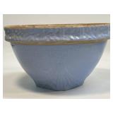 Vintage Light Blue Glazed Yellowware Mixing Bowl