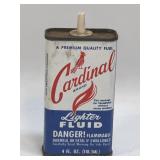 EMPTY Vintage Cardinal Lighter Fluid Tin Can 8 oz