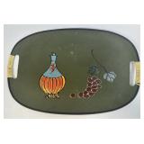 (H) Vintage Japan Hand Painted Serving Tray Wine