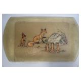 (H) Vintage Serving Tray Fox Scene as Shown 21ï¿½ x