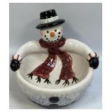 (B) Snowman Candy Dish with Crackle Finish 9ï¿½