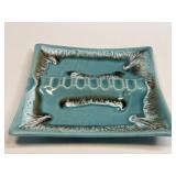 (H) Vintage Mid Century Modern Turquoise Ceramic