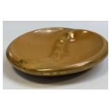 (H) Vintage Stangl Hand-Painted Gold Oval Ashtray