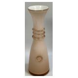 (A) Hand Blown Peach Color Vase 10ï¿½ T