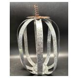 (E) Metal Pumpkin Candle Holder Distressed with