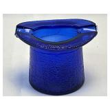 Vintage Cobalt Blue Glass Top Hat Ashtray