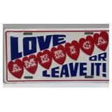 License Plate Love America or Leave It
