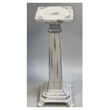 (E) 10.5" White Distress Resin Square Base