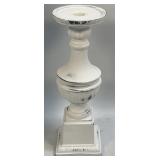 (E) 11.5" White Distress Resin Square Base