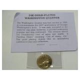 (SC) 24 K Gold Plated Washington Quarter