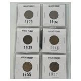 (SC) 6 Old Wheat Cents