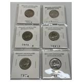 (SC) 6 BU Uncirculated Jefferson Nickels
