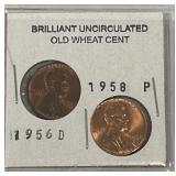 (SC) 2 BU Old Wheat Cents as Pictured