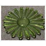 Vintage Federal Glass Green Celestial Scalloped