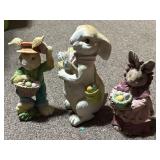 3 Decorative Easter Rabbits
