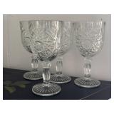 4 Libbey Hobstar Goblets 7ï¿½