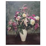 10' Ceramic Vase w/ Artificial Flowers