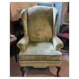Vintage Green Velvet Wingback Armchair 31'w 41'D