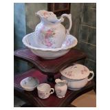 Vintage Matching Ceramic Washbasin, Pitcher,