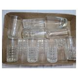 12- Clear Cut Glass Drinking Glasses