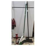 2 Brooms & Fire Extinguisher