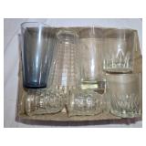 Assorted Glass Drinking Glasses & Fostoria Juice