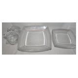 12 Pc Hazel Atlas Vanity Clear Dinnerware Set