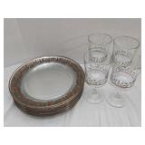 14 Pc Arbys Christmas Stemmed Glasses & 10'