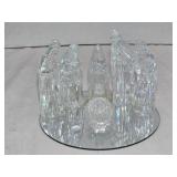 Vintage Irradescent Glass Nativity Figures on 6'