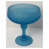 Vintage Pedestal Compote Candy Dish Diamond Point